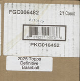 2025 Topps Definitive Baseball Hobby, 2 Box Case