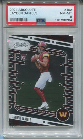 2024 Jayden Daniels Panini Absolute ROOKIE RC PSA 8 #102 Washington Commanders 8204