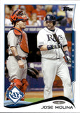 2014 Jose Molina Topps Update Series WITH BROTHER YADIER MOLINA SP PHOTO VARIATION #US-6 Tampa Bay Rays