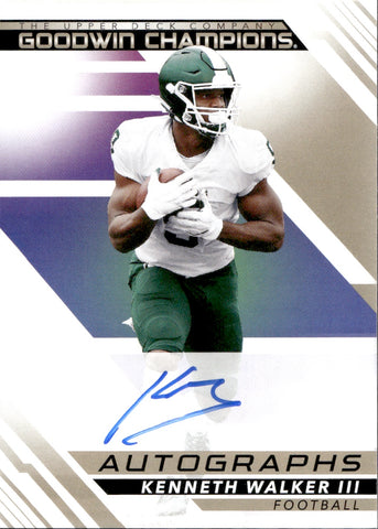 2022 Kenneth Walker III Upper Deck Goodwin Champions AUTOGRAPH ROOKIE AUTO RC #A-KW Seattle Seahawks Michigan State Spartans