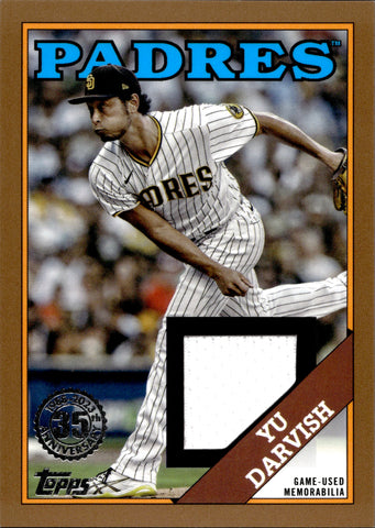 2023 Yu Darvish Topps Series 2 GOLD 1988 DESIGN JERSEY 48/50 RELIC #88R-YD San Diego Padres