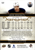 2021-22 Leon Draisaitl Upper Deck Artifacts MATERIALS 34/199 JERSEY #137 Edmonton Oilers