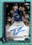 2025 Troy Taylor Topps Chrome AQUA WAVE REFRACTOR AUTOGRAPH ROOKIE 100/199 AUTO RC #RA-TTA Seattle Mariners