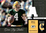 2004 Brett Favre Donruss Classics TEAM COLORS GAME-WORN JERSEY 21/150 #TC-13 Green Bay Packers