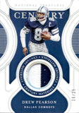 2021 Drew Pearson Panini National Treasures CENTURY MATERIALS JERSEY PATCH 16/25 #CM-DRP Dallas Cowboys