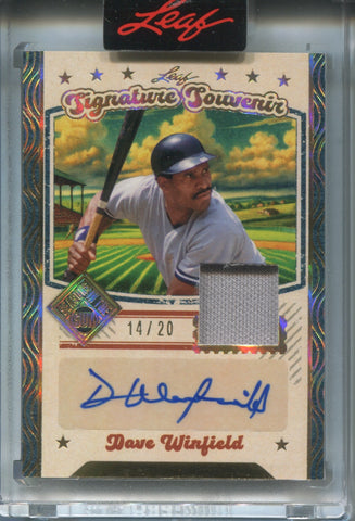 2025 Dave Winfield Leaf Seasons in The Sun SIGNATURE SOUVENIR JERSEY AUTO 14/20 JERSEY NUMBER 06/25 AUTOGRAPH RELIC #SSD-DW1 New York Yankees HOF