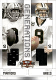 2009 Archie Manning Drew Brees Donruss Threads GENERATIONS GAME-WORN JERSEYS 31/250 #5 New Orleans Saints