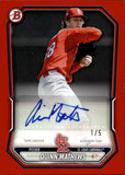 2026 Quinn Mathews Bowman Prospect PAPER RED AUTOGRAPH 1/5 AUTO #BPA-QM St. Louis Cardinals