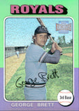2001 George Brett Topps Archives Reserve 1975 TOPPS CHROME REFRACTOR REPRINT #9 Kansas City Royals