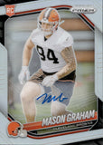 2025 Mason Graham Panini Prizm ROOKIE SIGNATURES SILVER PRIZM RC AUTOGRAPH AUTO #354 Cleveland Browns