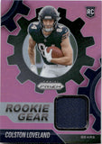 2025 Colston Loveland Panini Prizm ROOKIE GEAR PINK PRIZM RELIC JERSEY RC #RGR-CLD Chicago Bears