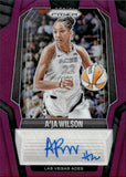 2025 A'ja Wilson Panini Prizm WNBA PURPLE PRIZM SIGNATURES 15/49 AUTOGRAPH AUTO #SG-AW Las Vegas Aces