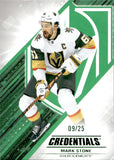 2024-25 Mark Stone Upper Deck Credentials GREEN 9/25 #70 Vegas Golden Knights