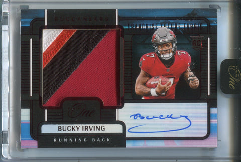 2024 Bucky Irving Panini One RED ROOKIE PATCH AUTO 46/49 AUTOGRAPH RELIC RC #89 Tampa Bay Buccaneers
