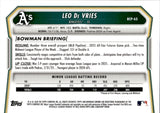 2026 Leo De Vries Bowman Chrome Prospects ORANGE MOJO REFRACTOR 13/25 #BCP-63 Oakland A's