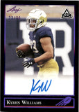 2021 Kyren Williams Leaf MEMORIES 1992 LEAF DESIGN PURPLE AUTOGRAPH ROOKIE 23/30 AUTO RC #BG-KW1 NC Notre Dame Fighting Irish *JERSEY NUMBER*