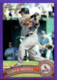 2011 Yadier Molina Topps Chrome PURPLE REFRACTOR 442/499 #32 St. Louis Cardinals