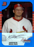 2005 Yadier Molina Bowman Chrome BLUE REFRACTOR 143/150 #BDP17 St. Louis Cardinals
