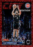 2023-24 Cade Cunningham Panini NBA Hoops Premium Stock CITY EDITION RED DISCO 22/99 #29 Detroit Pistons