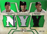 2008 Chien-Ming Wang Alex Rodriguez Mariano Rivera Topps Triple Threads AUTHENTIC TRIPLE RELIC COMBO EMERALD JERSEY 06/18 #TTRC-8 New York Yankees