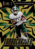 2022 Kenneth Walker III Panini Select Draft Picks TURBOCHARGED GOLD PRIZM ROOKIE RC 2/10 #TKW Michigan State Spartans Seattle Seahawks