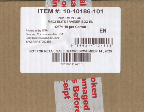 Pokemon Mega Evolution Phantasmal Flames, 10 Elite Trainer Box (ETB) Case