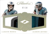 2018 Carson Wentz Alshon Jeffery Panini Flawless DUAL DIAMOND PATCH 7/20 #DD-WJ Philadelphia Eagles