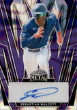 2024 Sebastian Walcott Leaf Metal PURPLE LAVA ROOKIE AUTO AUTOGRAPH RC 3/9 #BA-SW1 Texas Rangers