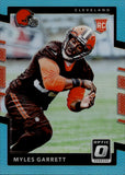 2017 Myles Garrett Panini Donruss Optic AQUA PRIZM ROOKIE 100/299 RC #106 Cleveland Browns