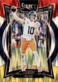 2024 Bo Nix Panini Select CONCOURSE RED & YELLOW SHOCK PRIZM ROOKIE RC #30 Denver Broncos 2