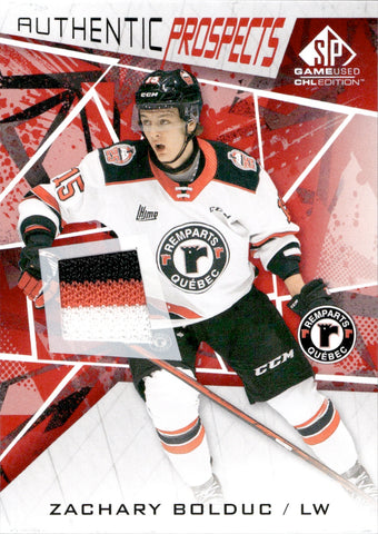 2021-22 Zachary Bolduc Upper Deck SP Game Used CHL AUTHENTIC PROSPECTS GAME-USED JERSEY #48 Quebec Remparts 2