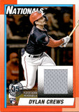 2025 Dylan Crews Topps 1990 DESIGN RED JERSEY RELIC ROOKIE 13/50 RC #T90R-DC Washington Nationals