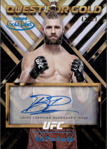2024 Jiri Prochazka Topps Gold Label QUEST FOR GOLD AUTO 42/99 AUTOGRAPH #QGS-JPR Light Heavyweight