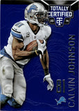 2014 Calvin Johnson Panini Totally Certified PLATINUM BLUE 12/50 #31 Detroit Lions