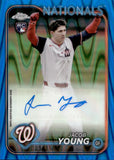 2024 Jacob Young Topps Chrome BLUE RAYWAVE REFRACTOR ROOKIE AUTOGRAPH 9/150 RC AUTO #AC-JY Washington Nationals
