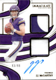 2024 J.J. McCarthy Panini Immaculate Collection SIGNATURE PATCHES ROOKIE 83/99 AUTOGRAPH AUTO RC #ISPR-JMY Minnesota Vikings