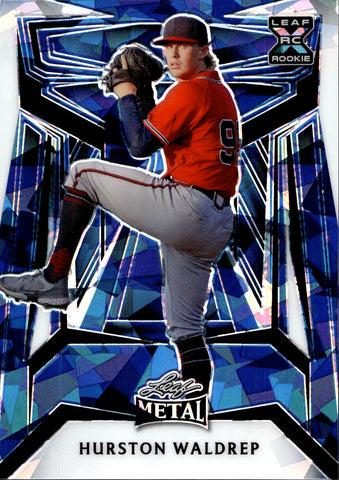 2023 Hurston Waldrep Leaf Metal BLUE CRYSTALS ROOKIE 3/7 RC #B-64 Atlanta Braves