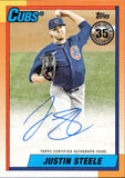 2025 Justin Steele Topps 1990 DESIGN AUTOGRAPH AUTO #90AJST Chicago Cubs