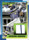 2025 Jackson Chourio Topps 1990 DESIGN RELIC JERSEY #90RU-JCH Milwaukee Brewers
