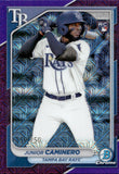 2024 Junior Caminero Bowman Chrome PURPLE MOJO REFRACTOR 159/250 ROOKIE RC #20 Tampa Bay Rays