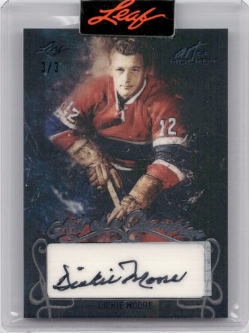 2022 Dickie Moore Leaf Art of Hockey BLACK AUTO 3/3 AUTOGRAPH #AC-DM1 Montreal Canadiens