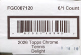 2026 Topps Chrome Tennis Delight, 6 Box Case