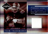 2007 Brandon Jacobs Donruss Leaf Limited TEAM TRADEMARKS 17/50 GAME-WORN PRIME JERSEY PATCH #TT-4 New York Giants
