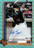 2025 Hayden Senger Topps Chrome AQUA WAVE REFRACTOR ROOKIE AUTOGRAPH 56/199 RC AUTO #AC-HS New York Mets