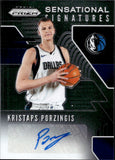 2019-20 Kristaps Porzingis Panini Prizm SENSATIONAL SIGNATURES AUTOGRAPH AUTO #SS-KPZ Dallas Mavericks