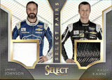 2017 Jimmie Johnson Kasey Kahne Panini Select SELECT PAIRS RACE-USED MATERIALS #JJ-KK