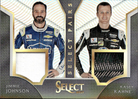 2017 Jimmie Johnson Kasey Kahne Panini Select SELECT PAIRS RACE-USED MATERIALS #JJ-KK