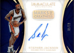 2017-18 Stephen Jackson Panini Immaculate Collection MARKS OF GREATNESS AUTO 31/99 AUTOGRAPH #MG-SJK Golden State Warriors