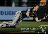 2022 Christian Yelich Topps Stadium Club Chrome ORANGE REFRACTOR 56/99 #192 Milwaukee Brewers