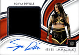 2023 Sonya Deville Panini Immaculate Collection JUMBO SHIRT AUTO 45/99 AUTOGRAPH RELIC #PM-SDV Monday Night Raw
